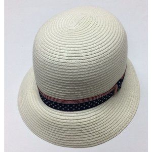 D&Y David And Young Womens Ivory Patriotic Hat July 4th Sun Beach One Size